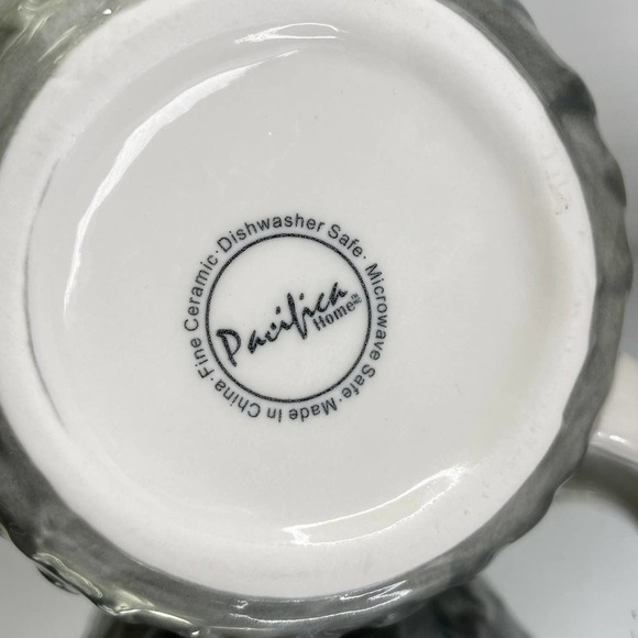 Hedge Hog Mugs by Pacific Home set of 2 Gray & White - Picture 5 of 5